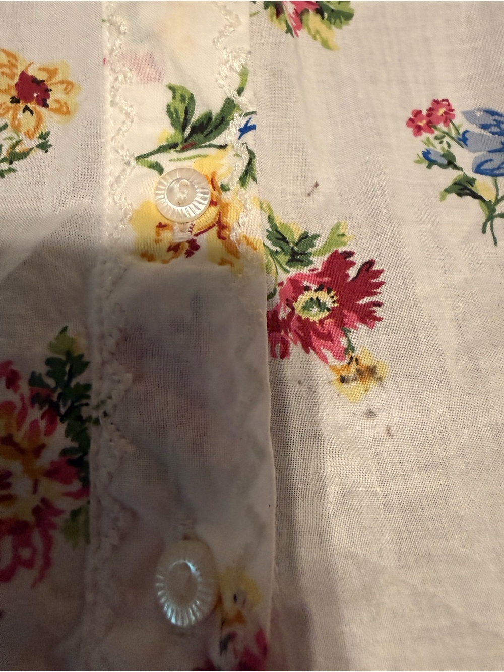 DOEN RARE FLORAL LACE BLOUSE SZ.M FLAWED - Picture 11 of 11